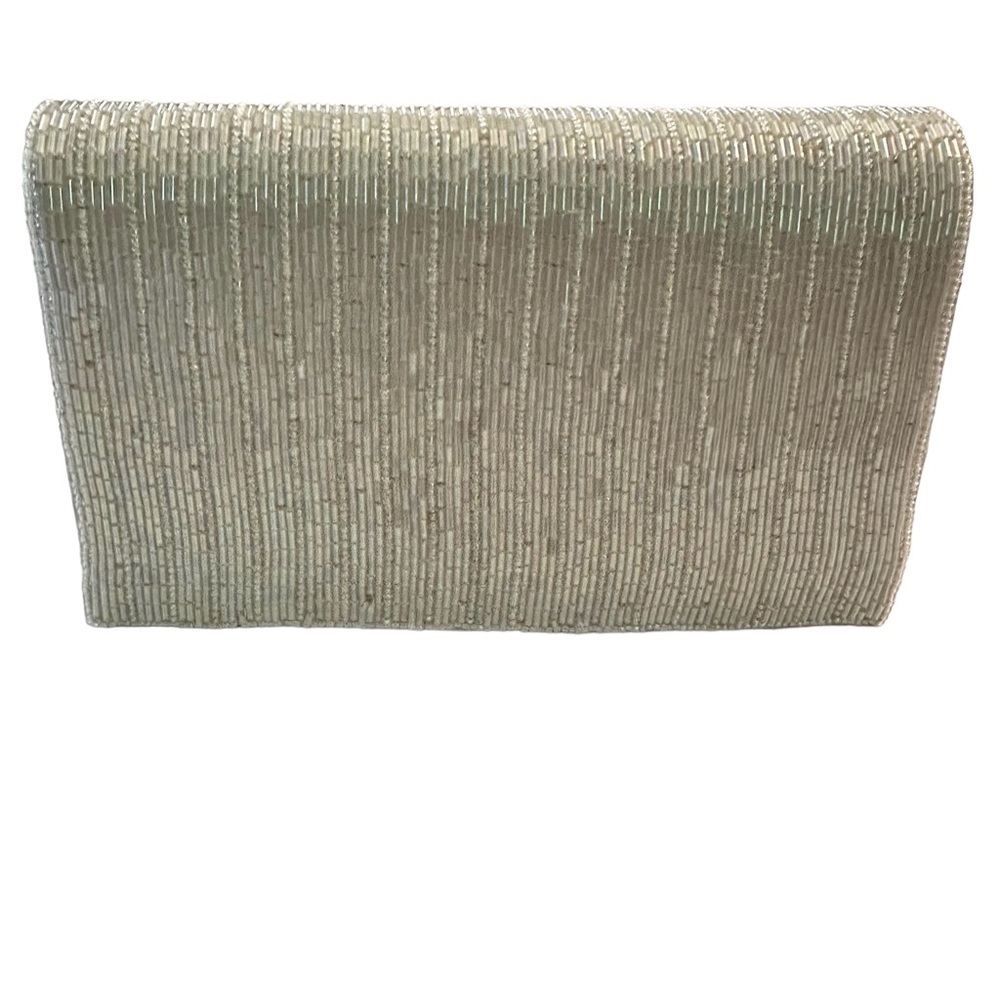 NWOT Silver Sequin and Satin Clutch/Shoulder Bag